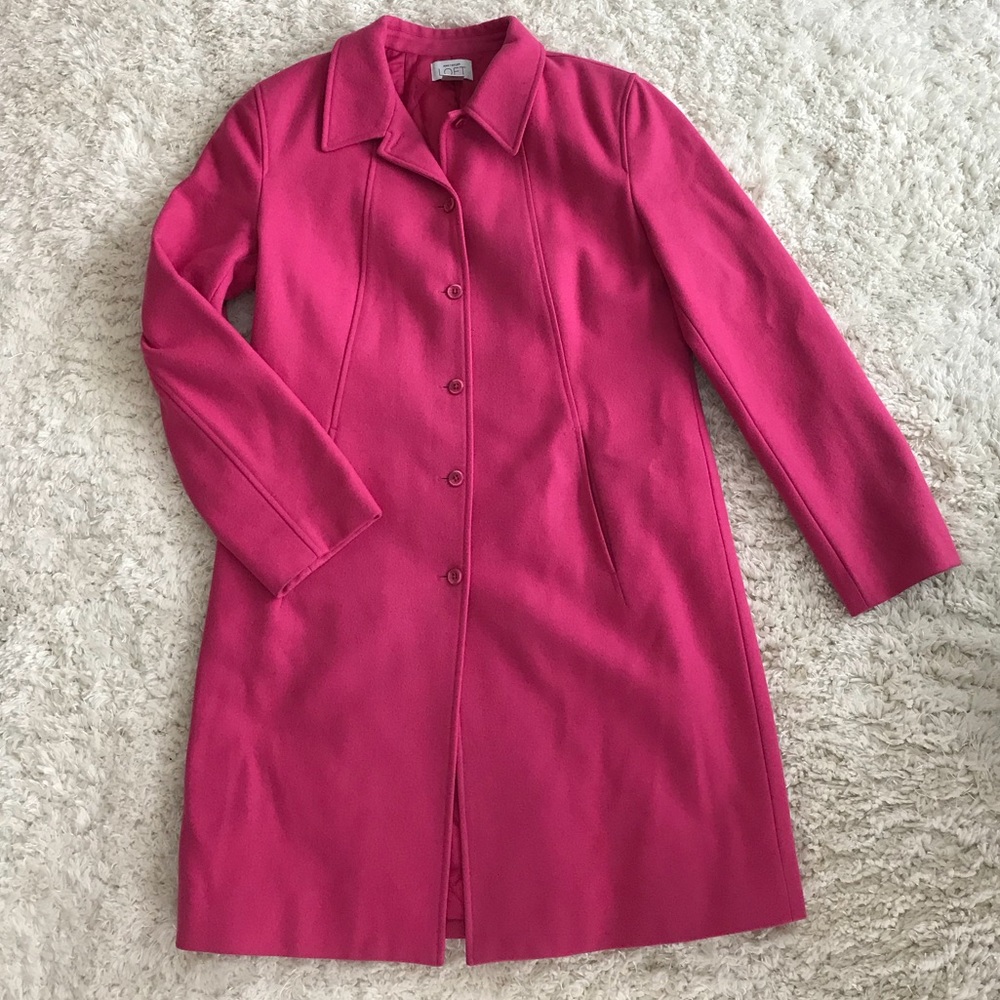 LOFT pink wool pea coat-Size 10
